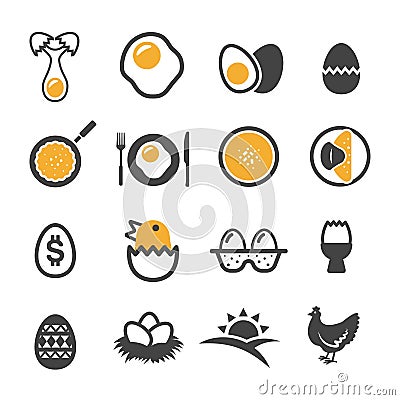 Egg icon set Vector Illustration