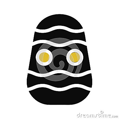 Egg icon solid grey orange colour easter symbol illustration Vector Illustration