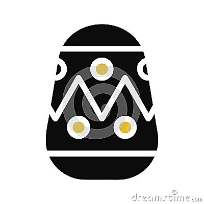 Egg icon solid grey orange colour easter symbol illustration Vector Illustration