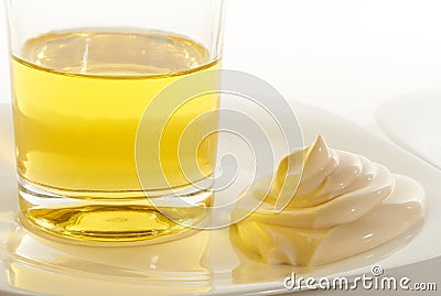 Egg mayonnaise salad oil Stock Photo