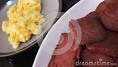Egg and meatloaf Stock Photo