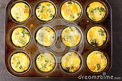 Egg Muffin Cups distant view Stock Photo