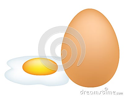 Egg with omelet Vector Illustration