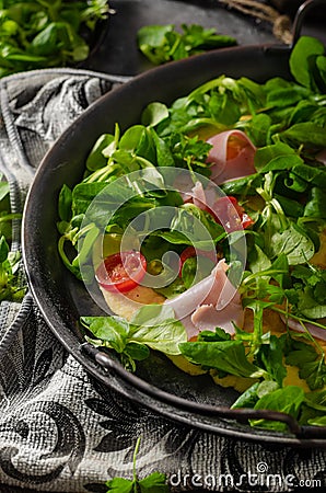 Egg omelette with salad Stock Photo