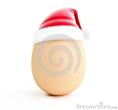 Egg santa hat on a white background Stock Photo