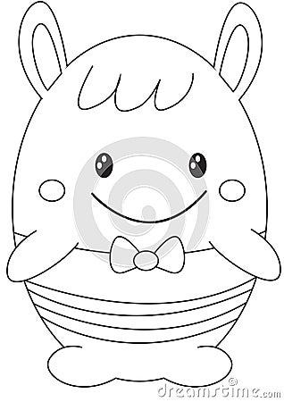 Egg-shaped stuffed toy coloring page Stock Photo