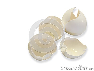 Egg Shells on White Stock Photo