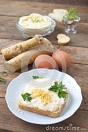 Egg spread Stock Photo