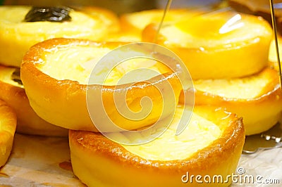 Egg Tart cake Stock Photo