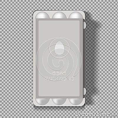 Egg tray on a transparent background, mockap. Isolated vector object on a transparent background Stock Photo