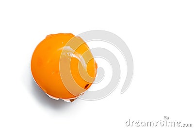 Egg yolk in egg shell Stock Photo