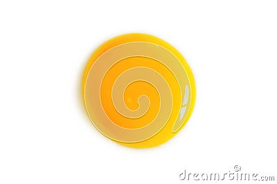 Egg Yolk on White Background Stock Photo