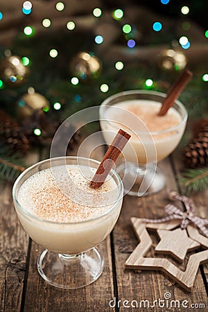 Eggnog christmas season traditional homemade Stock Photo