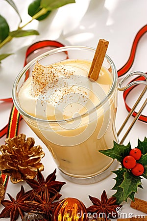 Eggnog at christmas time Stock Photo