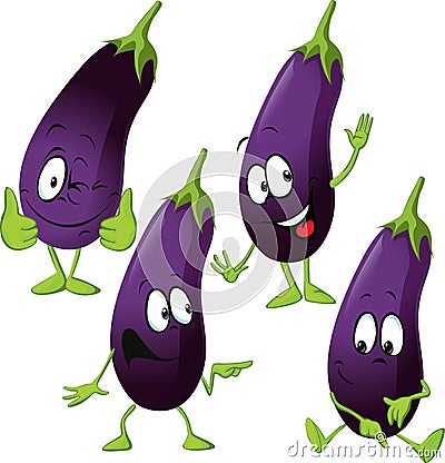 Eggplant - funny vector cartoon Vector Illustration