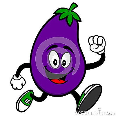 Eggplant Running Vector Illustration