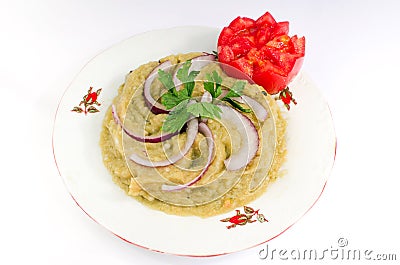 Eggplant salad - Romanian cuisine Stock Photo