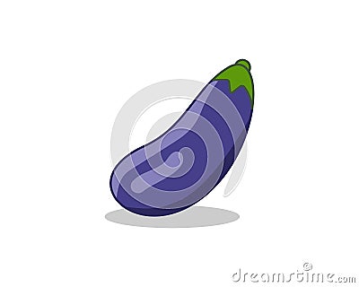 Eggplant vector icon. Vegetables healthy vegetarian food. Organic plant symbol Vector Illustration