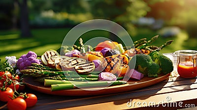 eggplant vegetable bbq food Cartoon Illustration