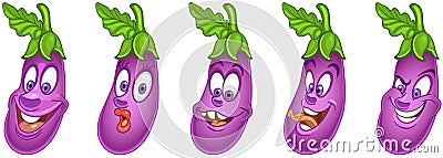 Eggplant. Vegetable Food concept Vector Illustration