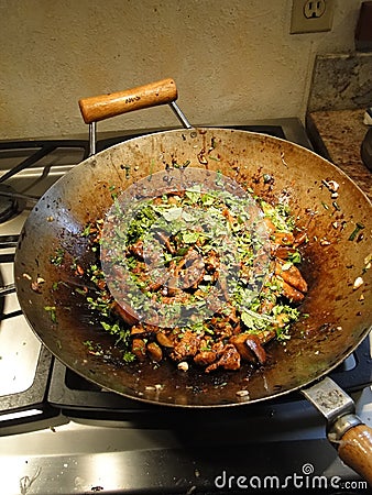 Eggplant with Yu Xiang Sauce Stock Photo