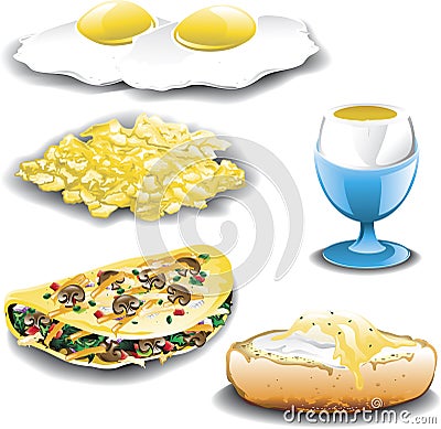 Eggs assorted Vector Illustration