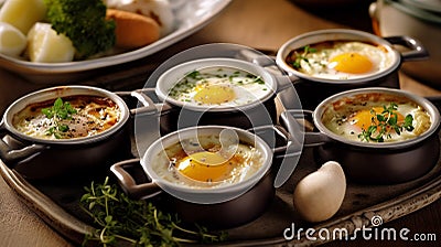Eggs en Cocotte Stock Photo