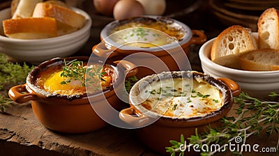 Eggs en Cocotte Stock Photo