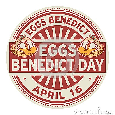 Eggs Benedict Day stamp Vector Illustration