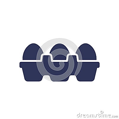 eggs in box icon on white Vector Illustration