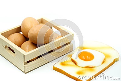 Eggs for Breakfast with toast. Stock Photo