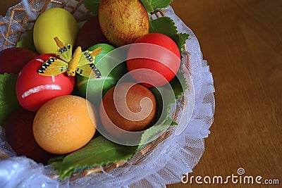 Eggs with butterfly Stock Photo