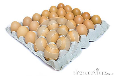 Eggs in the cardboard Stock Photo