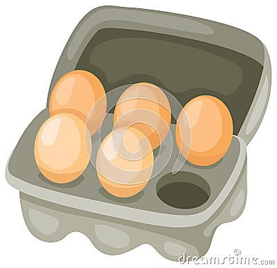 Eggs in carton Vector Illustration