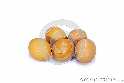 Eggs chicken on white blackground nature food for peple Stock Photo