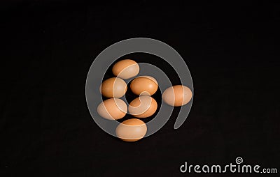 Eggs counting number seven Stock Photo