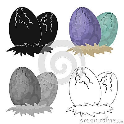 Eggs of dinosaur icon in cartoon style isolated on white background. Dinosaurs and prehistoric symbol stock vector Vector Illustration