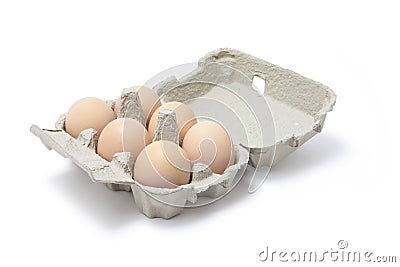 Eggs in Egg Carton Stock Photo