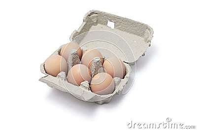 Eggs in Egg Carton Stock Photo