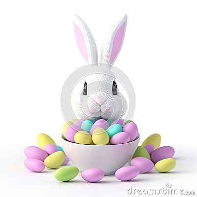 a cartoon illustration of a colored variation of easter egg hunt Stock Photo