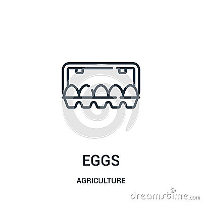 eggs icon vector from agriculture collection. Thin line eggs outline icon vector illustration. Linear symbol for use on web and Vector Illustration