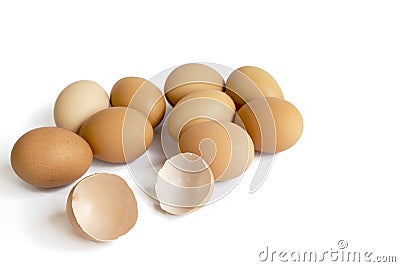 Eggs isolated on white background Stock Photo