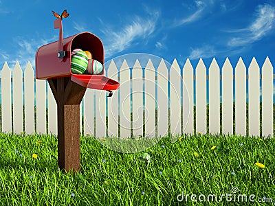 Eggs in the mailbox Stock Photo