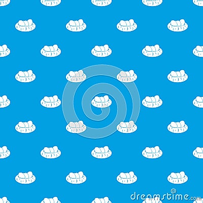 Eggs in the nest pattern seamless blue Vector Illustration