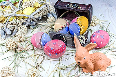 Easter food is on the table. Stock Photo