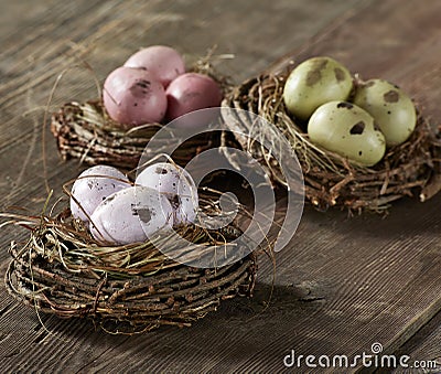 Eggs in Nest Stock Photo