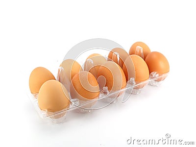 Eggs packed Stock Photo