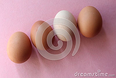 Eggs pink background pastel Stock Photo