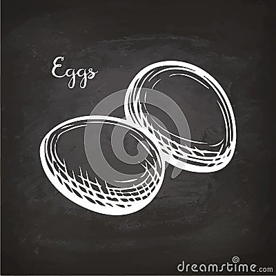 Eggs sketch on chalkboard Vector Illustration