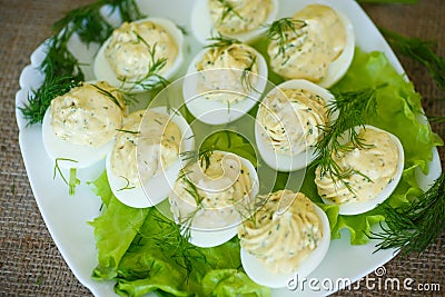 Eggs stuffed Stock Photo
